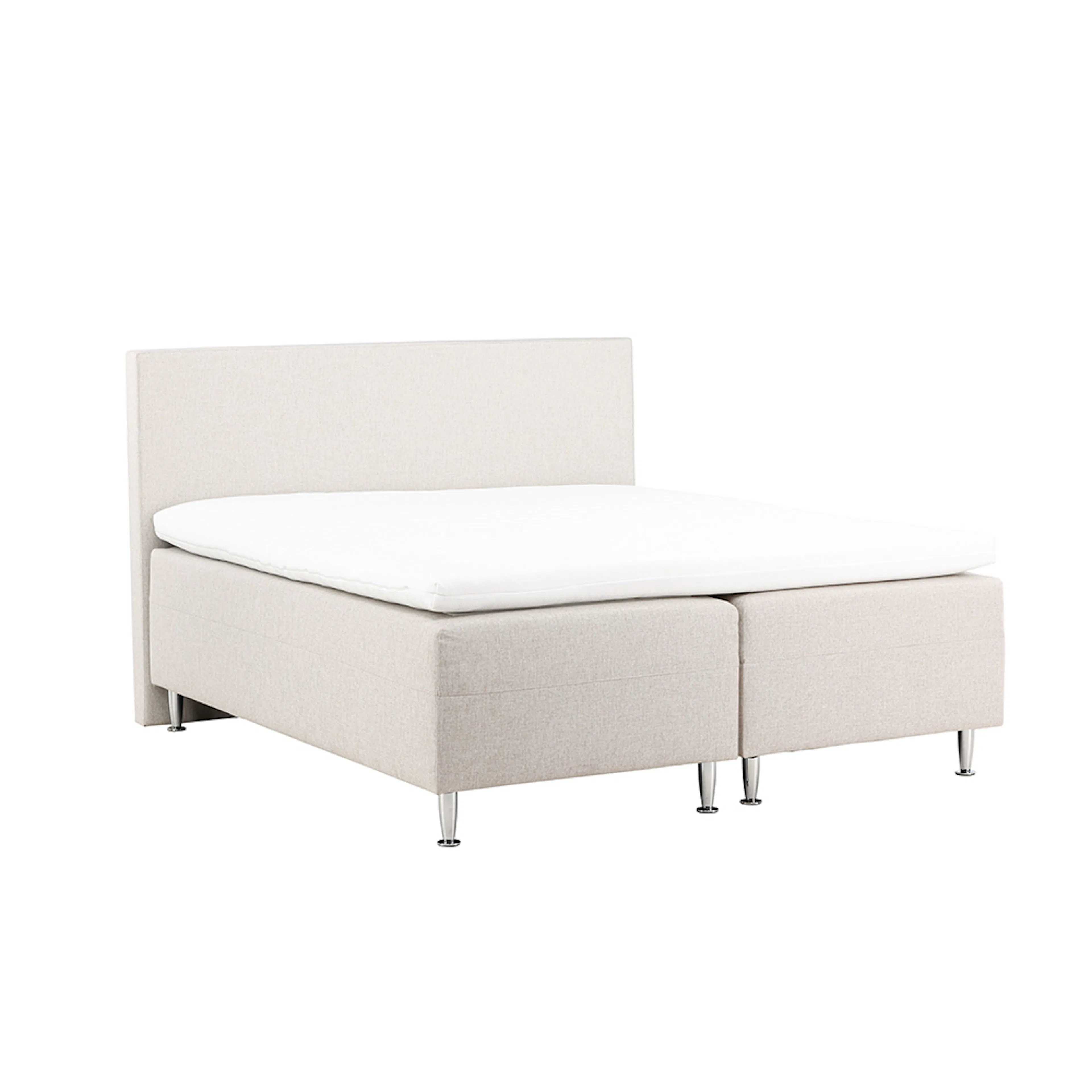 Mesa Bed 180*200 - Matte Silver / Beige Fabric Lino 02 Beige