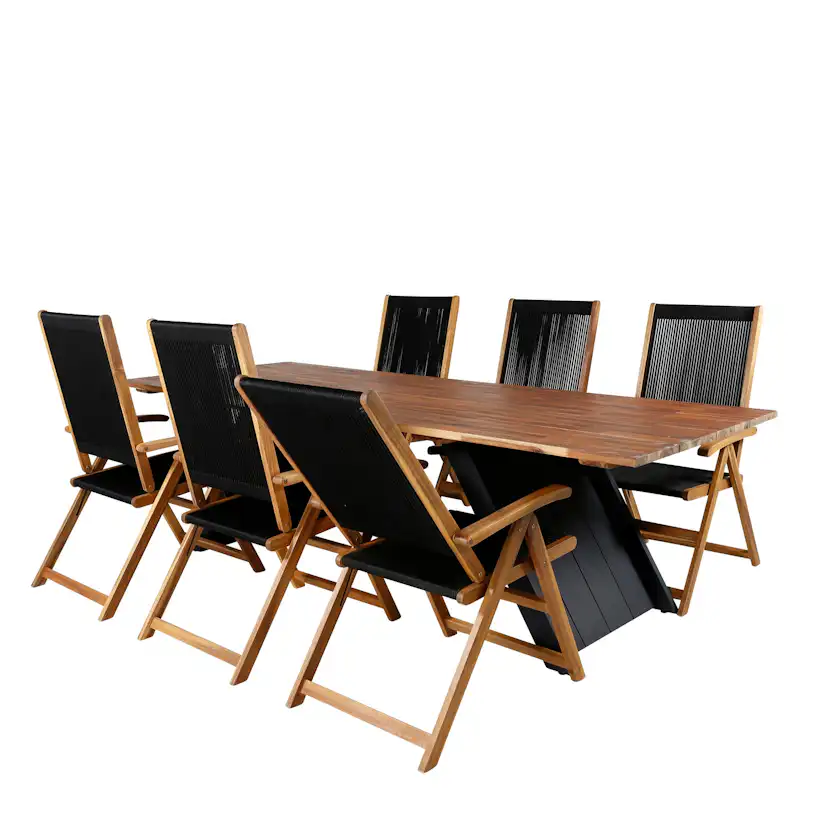 Matgrupp Venture Home Doni med 6 Jimbo Vikbara Matstolar