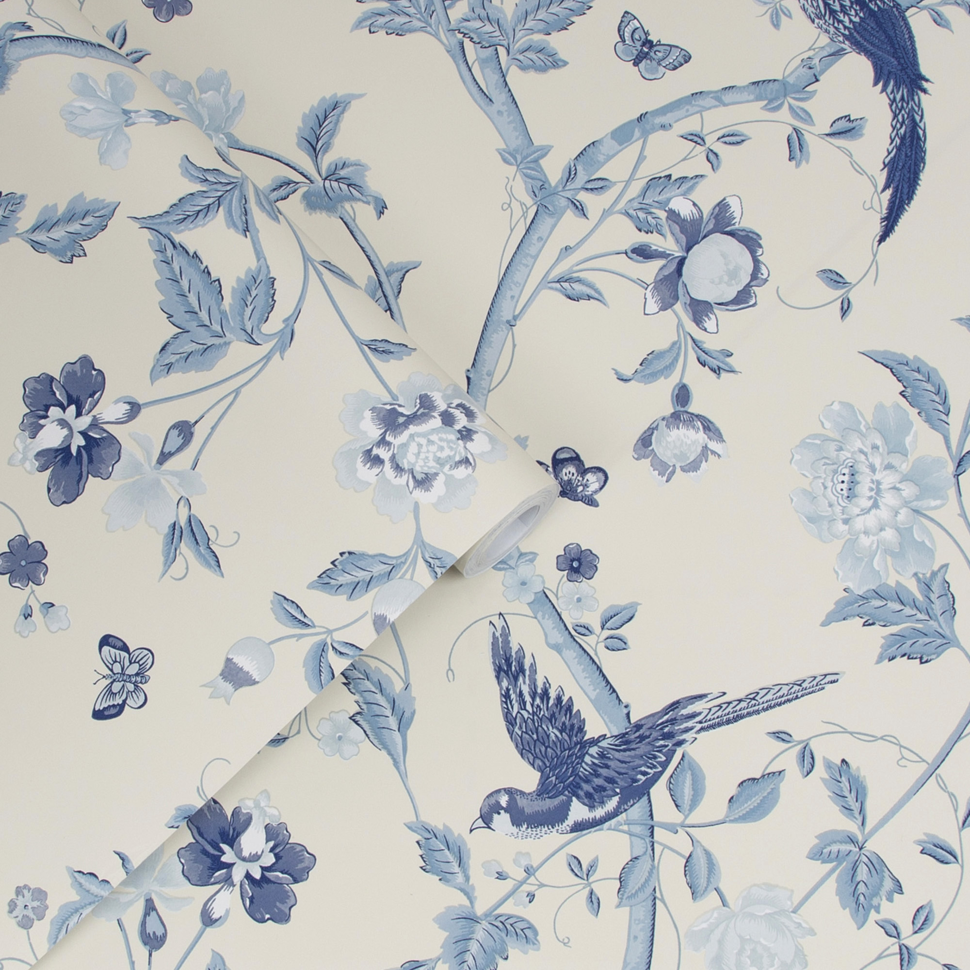 Tapet Laura Ashley Summer Palace Royal Blue 113390 EasyUp, Mönstrad Blå