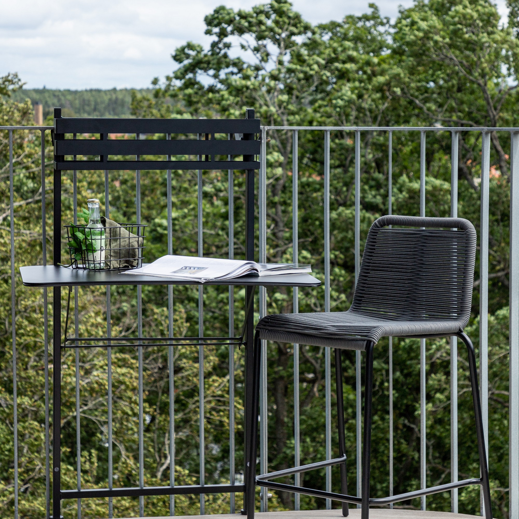 Hängbord Venture Home Borneo Balkongbord Hängande Svart Stål Utomhus