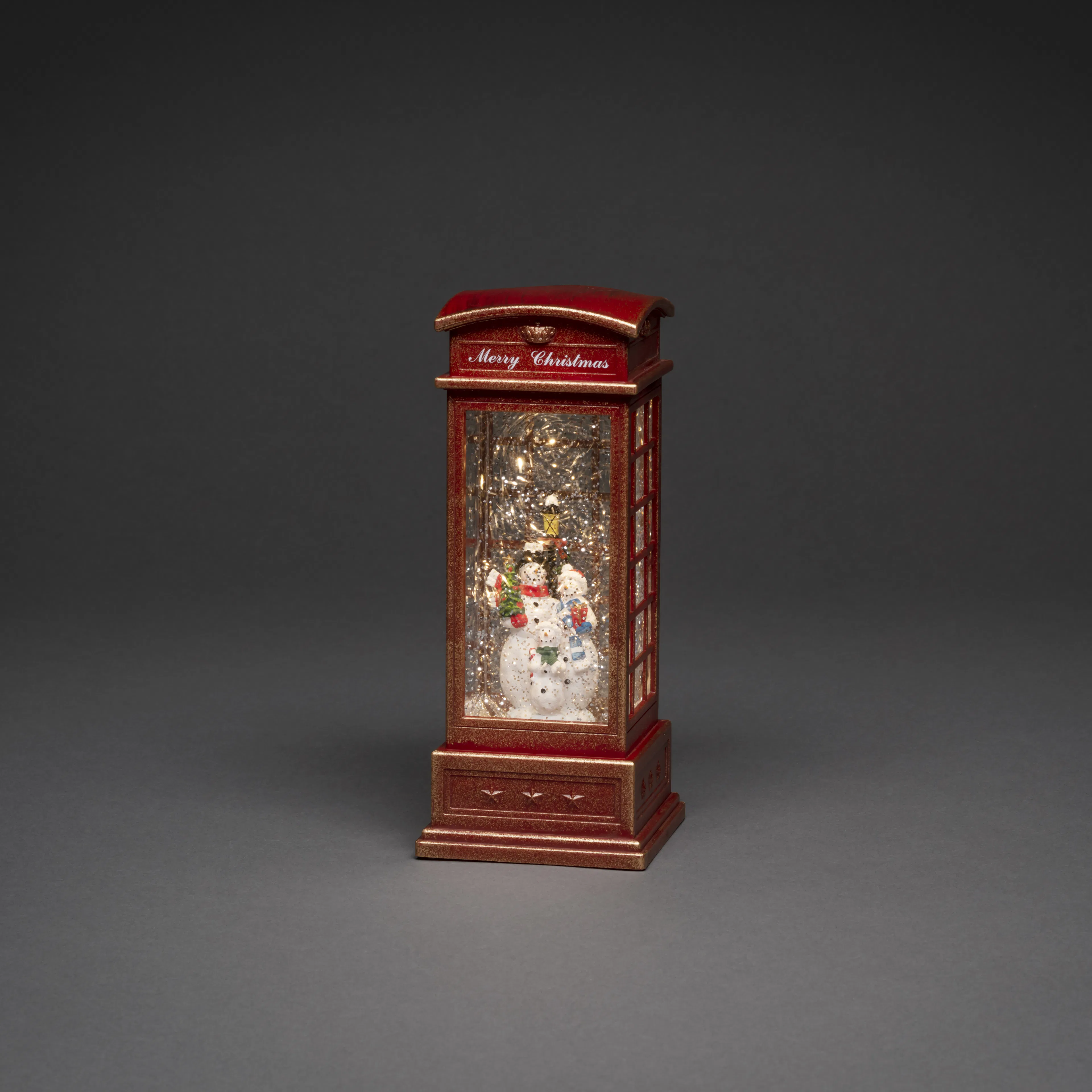 Dekorationsbelysning Julfigur Gnosjö Konstsmide Vattenfylld Telefonkiosk Snögubbefamilj