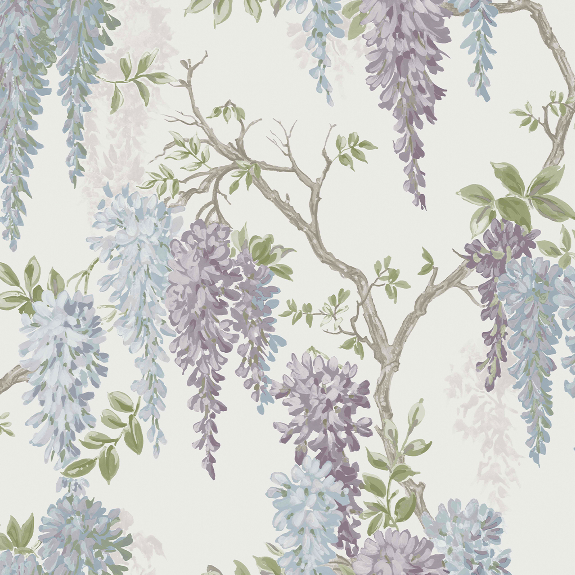 Tapet Laura Ashley Wisteria Garden Pale Iris 113356 EasyUp, Mönstrad Flerfärgad