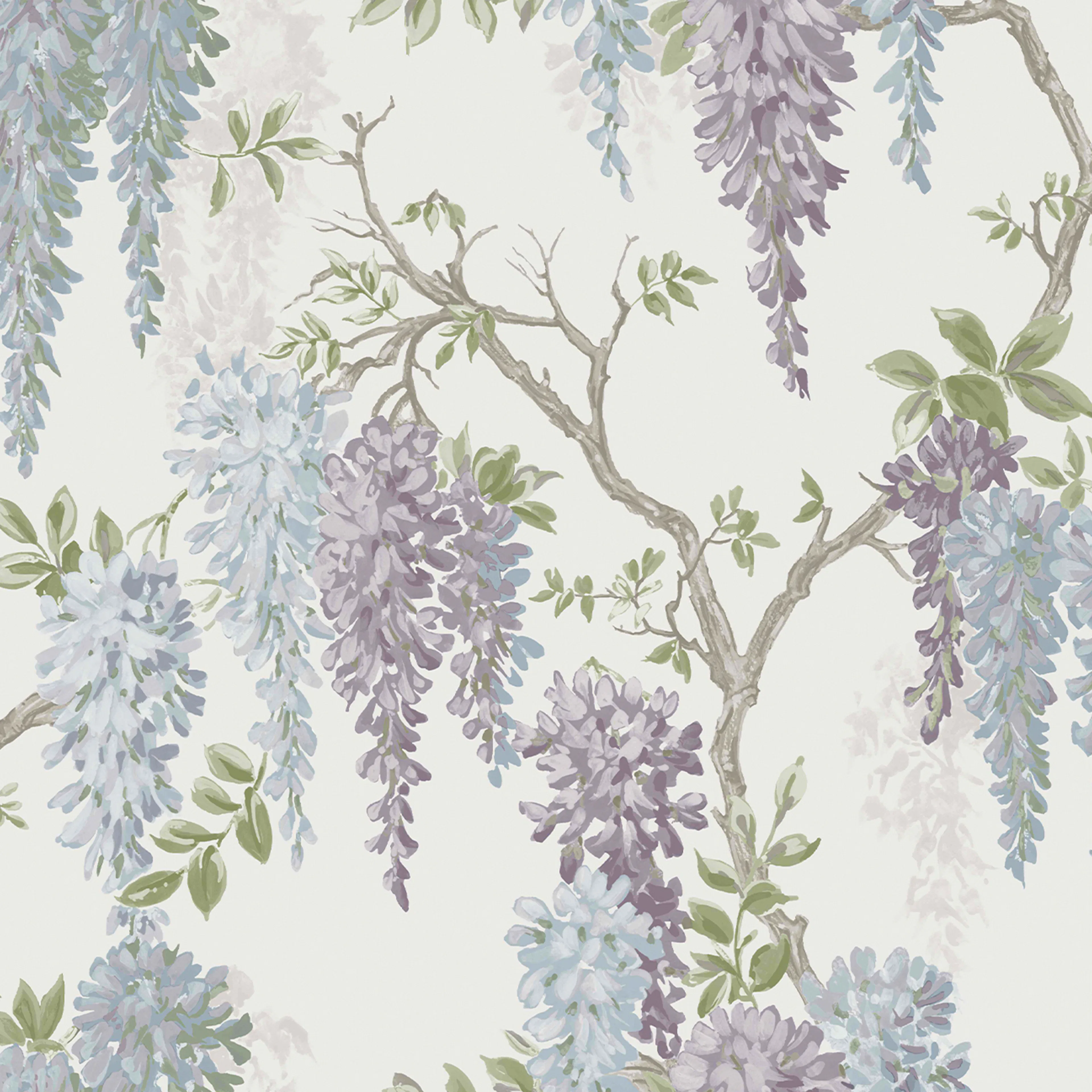 Tapet Laura Ashley Wisteria Garden Pale Iris 113356 EasyUp, Mönstrad Flerfärgad