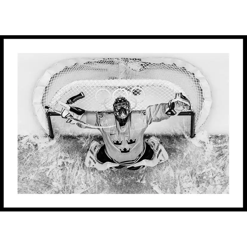 Poster Gallerix Henrik Lundqvist OS Sotji 2014 B&W No1