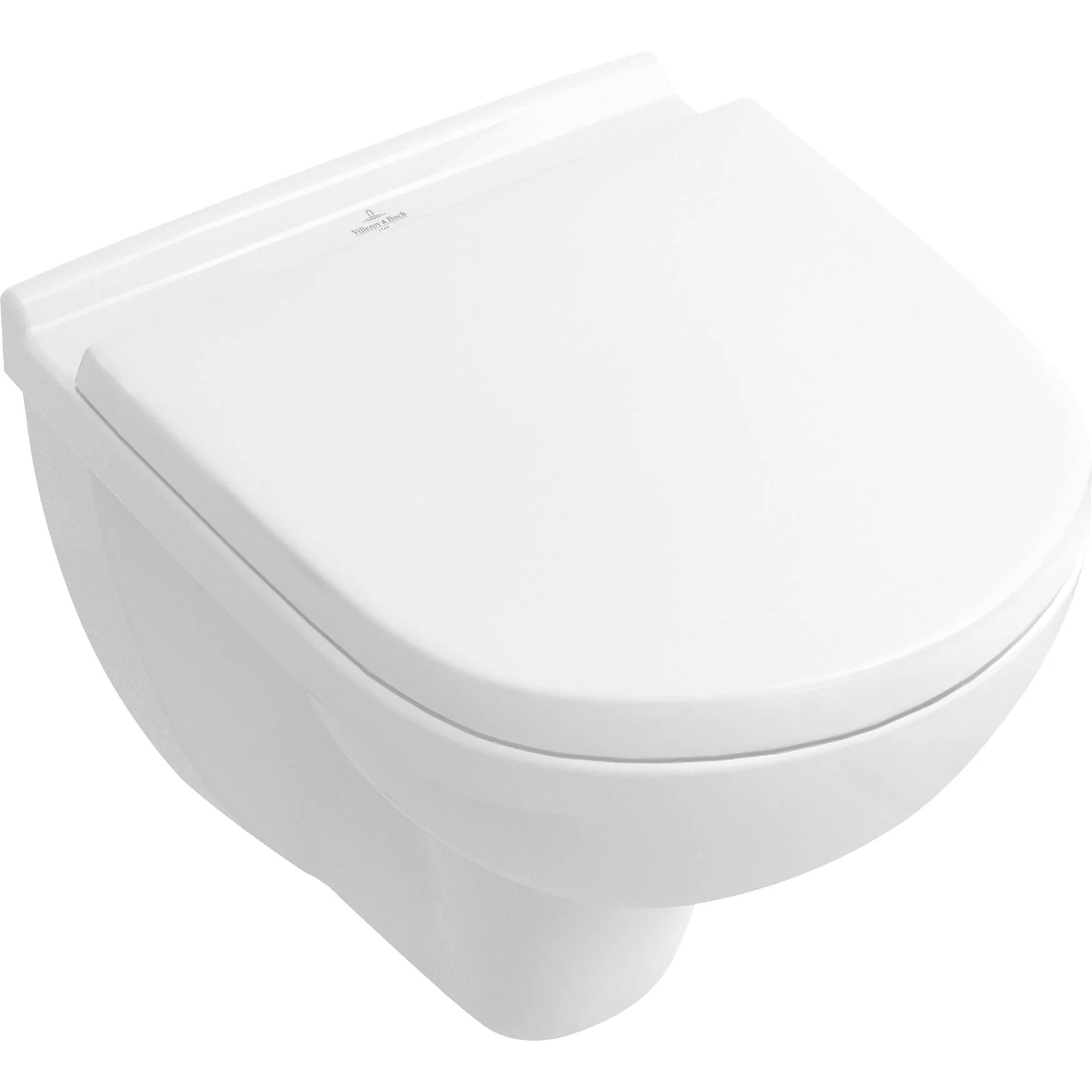Vägghängd toalett Villeroy & Boch O.novo 5688H1R1 Vit Alpin med Ceramic Plus, med spolkant, med Toalettsits