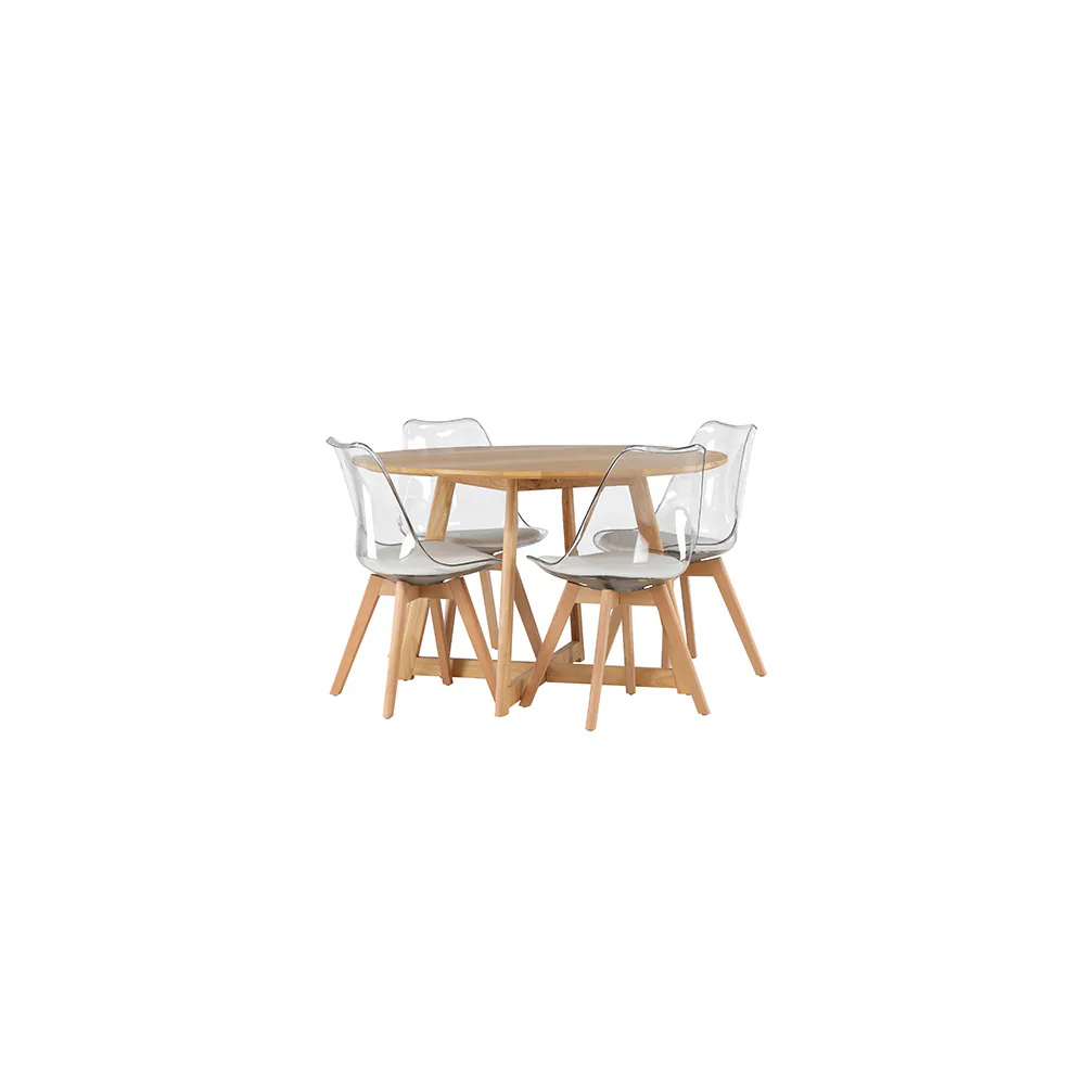 Matgrupp Venture Home Yakidon Ø120 cm med 4 st Edvin stolar
