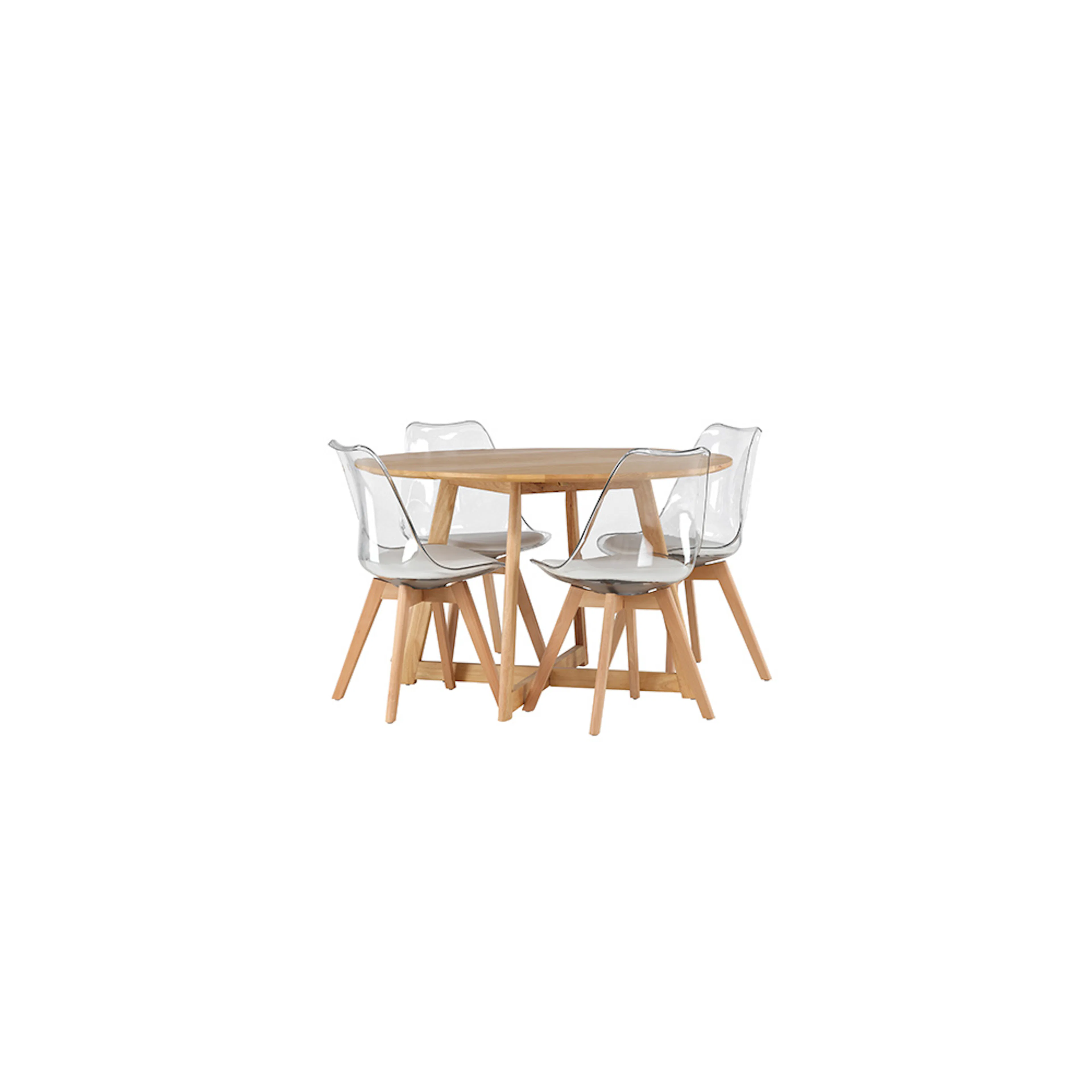 Matgrupp Venture Home Yakidon Ø120 cm med 4 st Edvin stolar