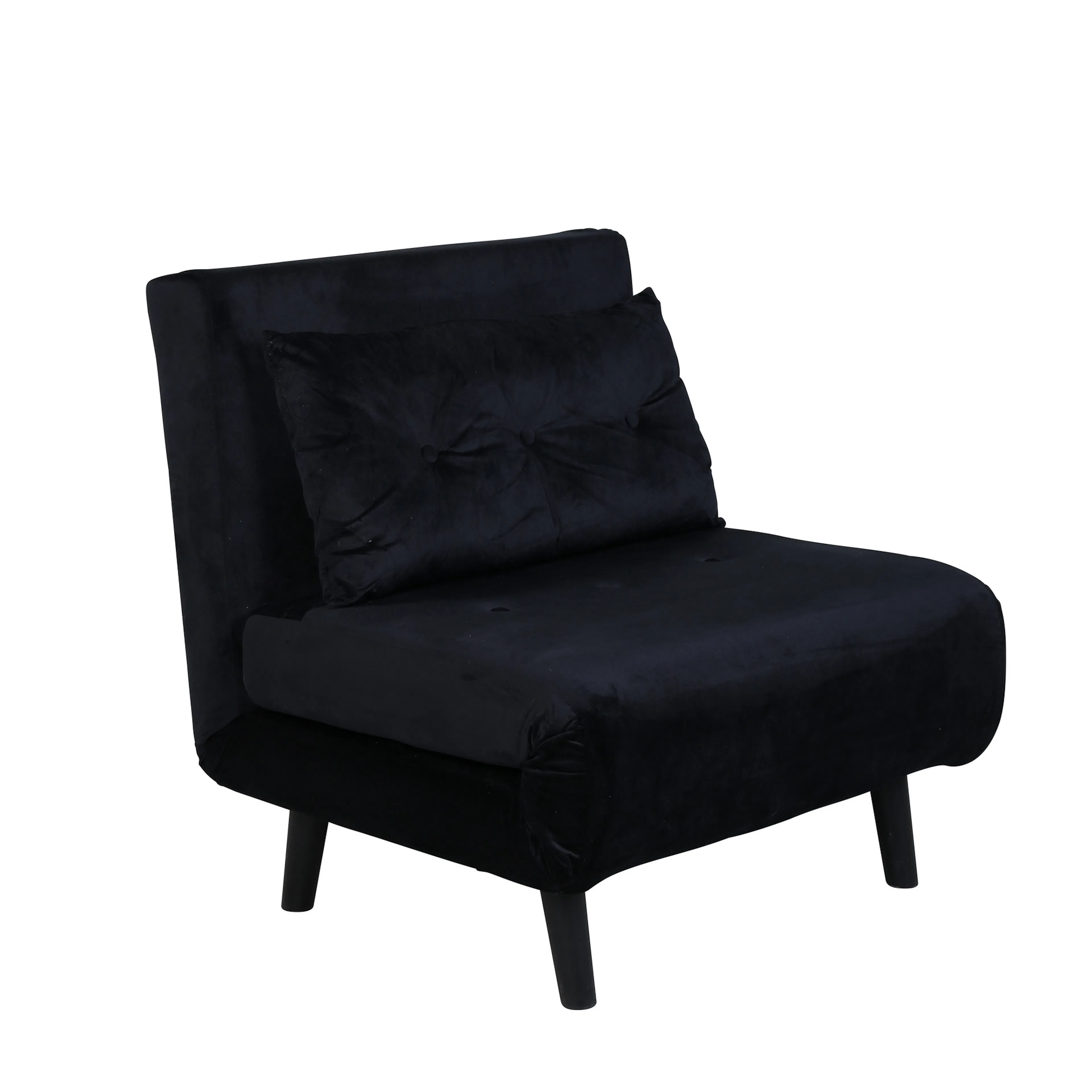 Vicky Folding Bed Single - Black / Black Velvet Svart