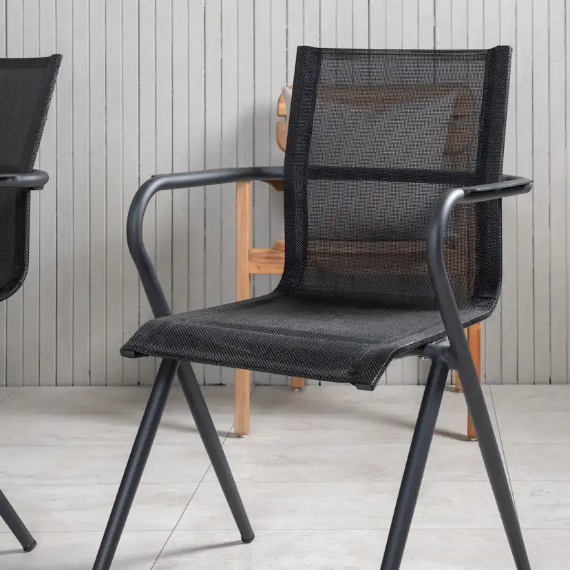 Matgrupp Venture Home Pincy Rund Svart med 6 Aspen Matstolar