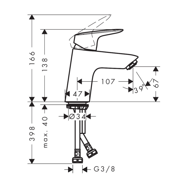 Tvättställsblandare Hansgrohe Logis 70