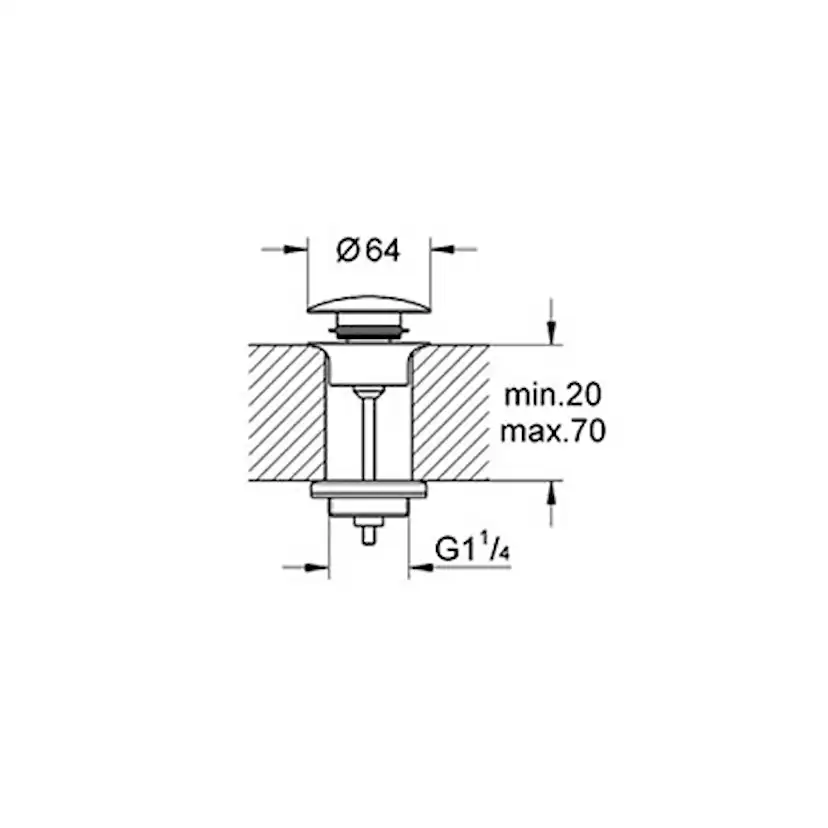 Bottenventil Grohe 65807 med Pop-up