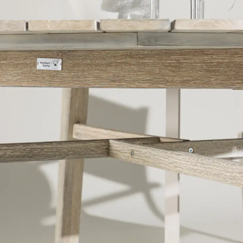 Utebord Venture Home Rives Ø150 cm, Runt Träbord för Utomhusbruk