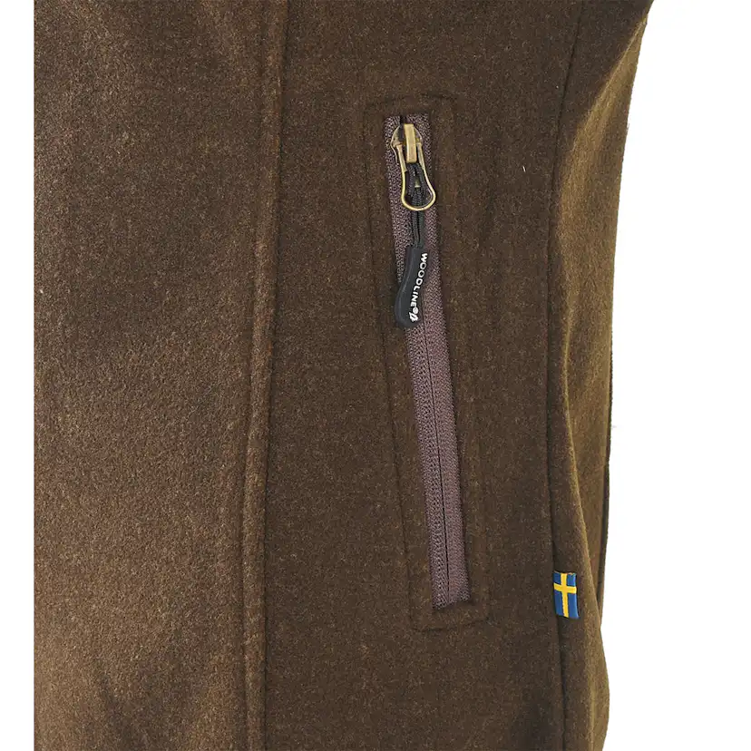 Woodline Fleeceväst Bolmen Brun Her Storlek: XL