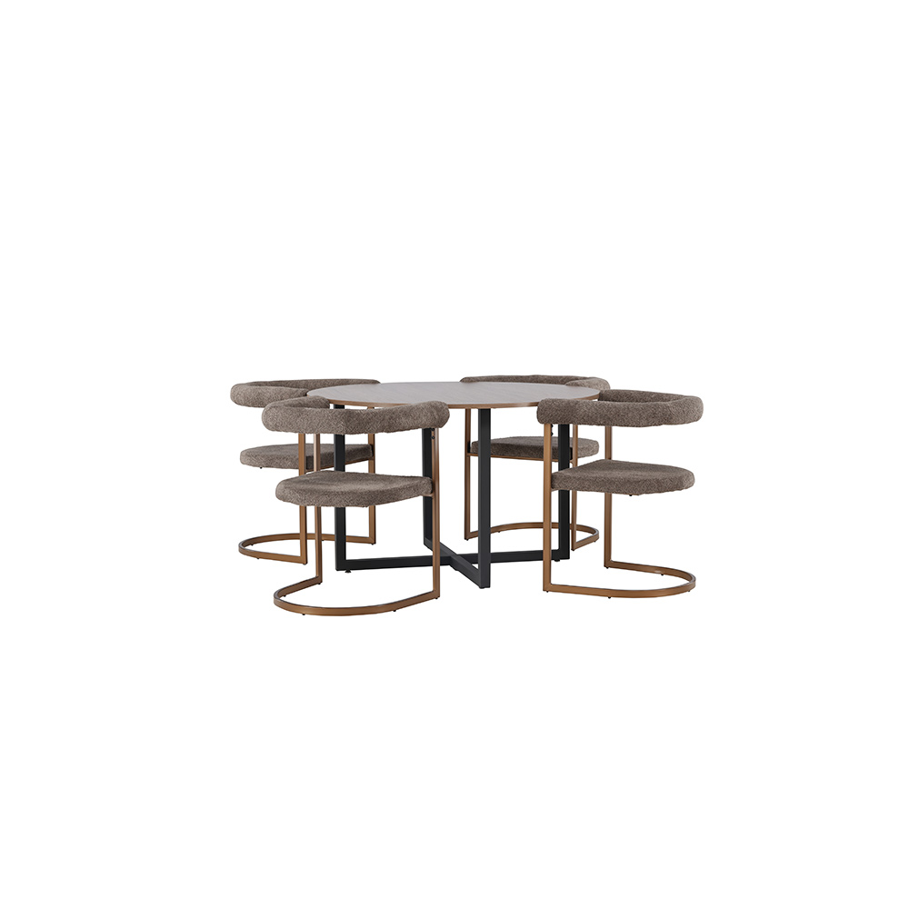 Matgrupp Venture Home Durango Ø120 cm med 4 st Morning stolar