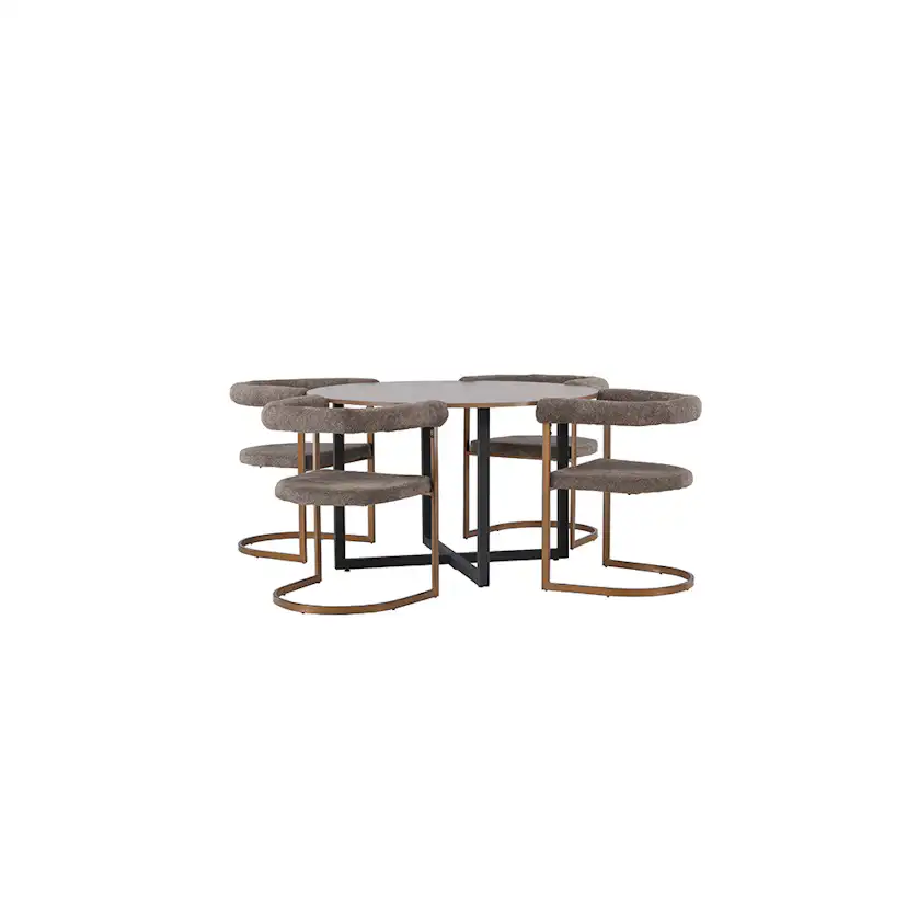 Matgrupp Venture Home Durango Ø120 cm med 4 st Morning stolar