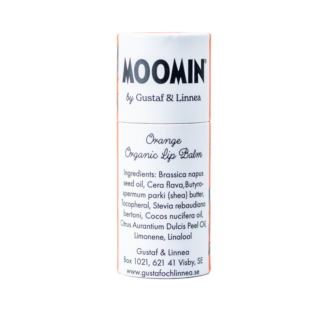 Moomin by G&L Ekologiskt Läppcerat av bivax Apelsin 8,5 g Ekologiskt Läppcerat Gustaf & Linnea Moomin Bivax