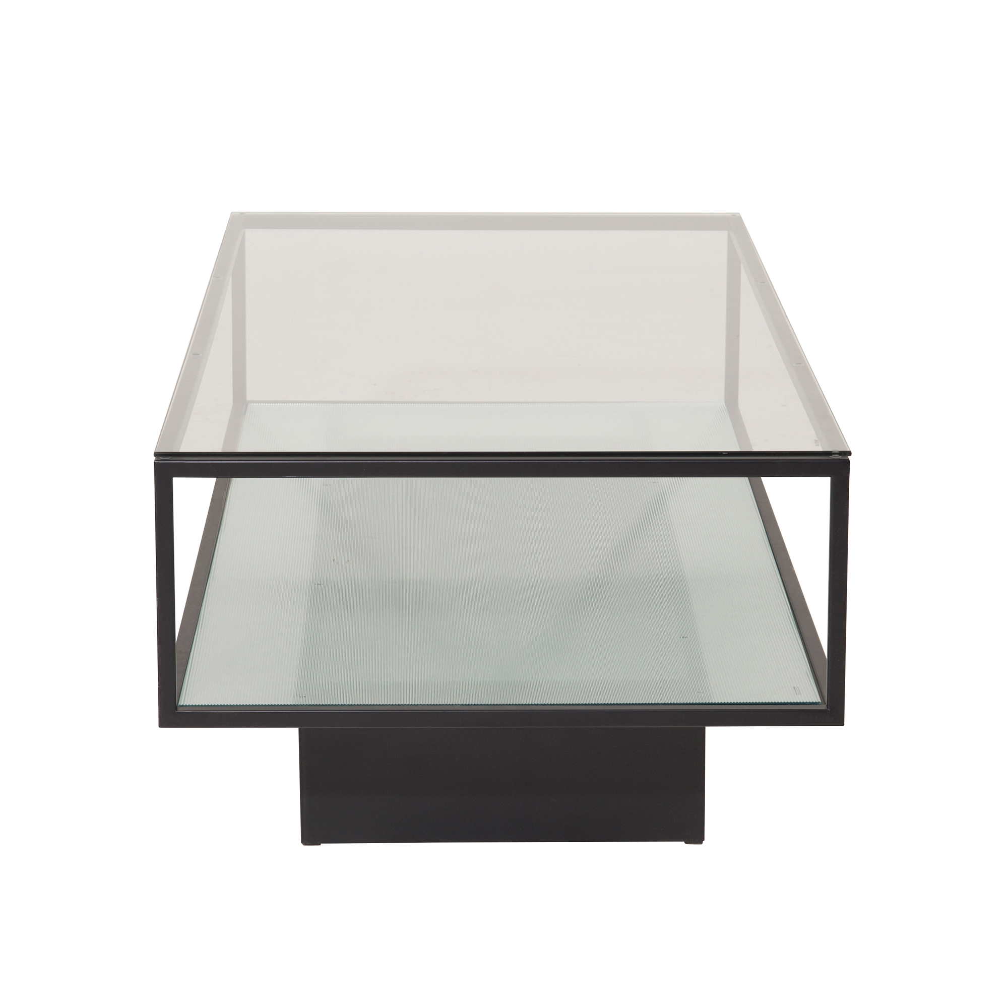 Soffbord furniture/fashion Maglehem Svart Vardagsrumsbord i Glas/Stål 130x60cm