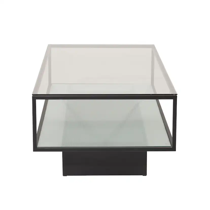 Soffbord furniture/fashion Maglehem Svart Vardagsrumsbord i Glas/Stål 130x60cm