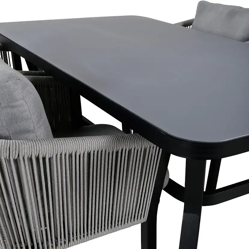 Matgrupp Venture Home Vyn Svart med 4 Vyn Matstolar