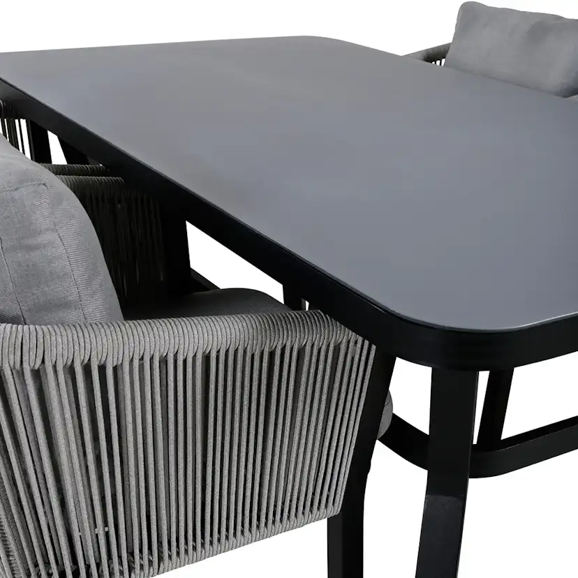 Matgrupp Venture Home Vyn Svart med 4 Vyn Matstolar