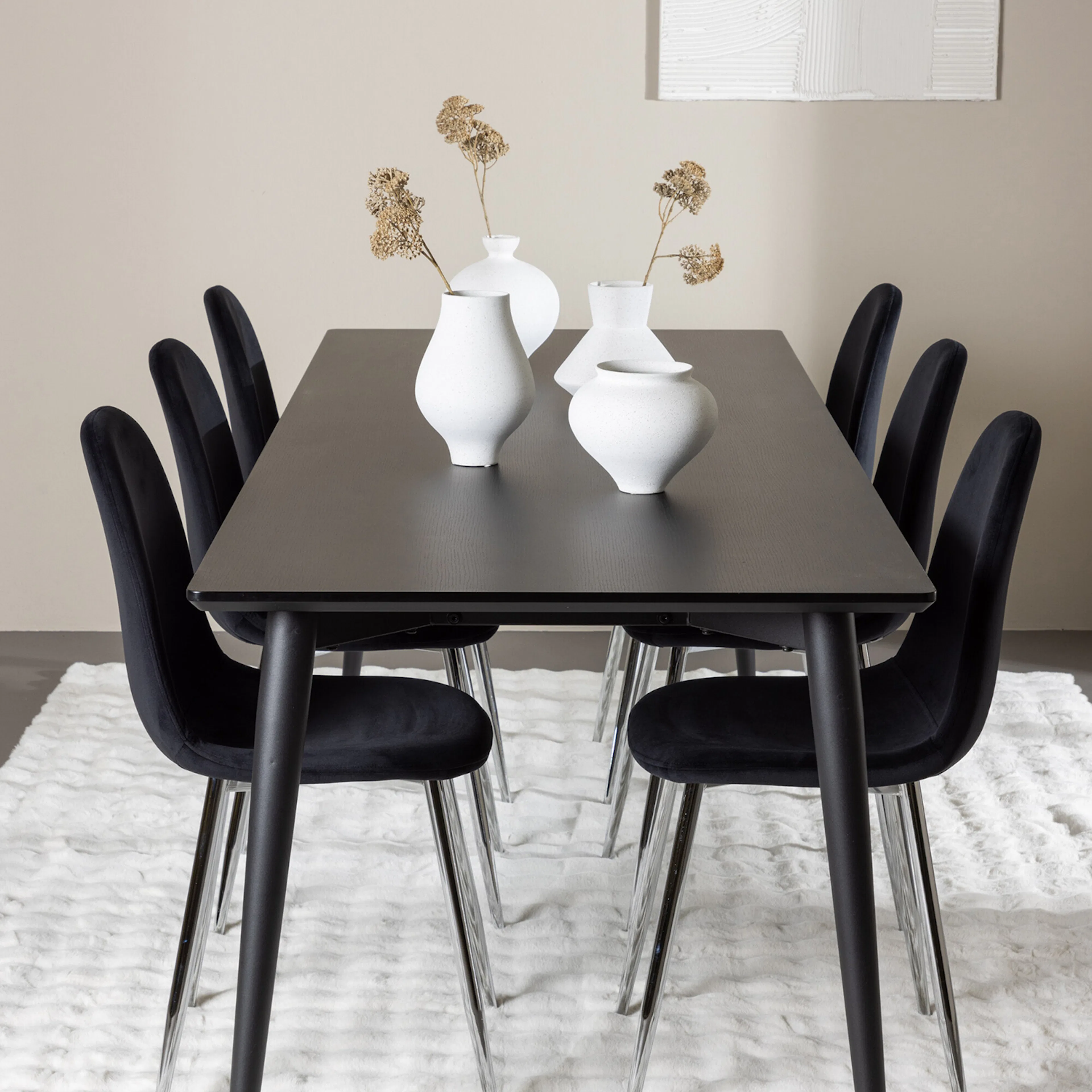Ellis Dining Table with Polar Dining Chair Svart/Svart