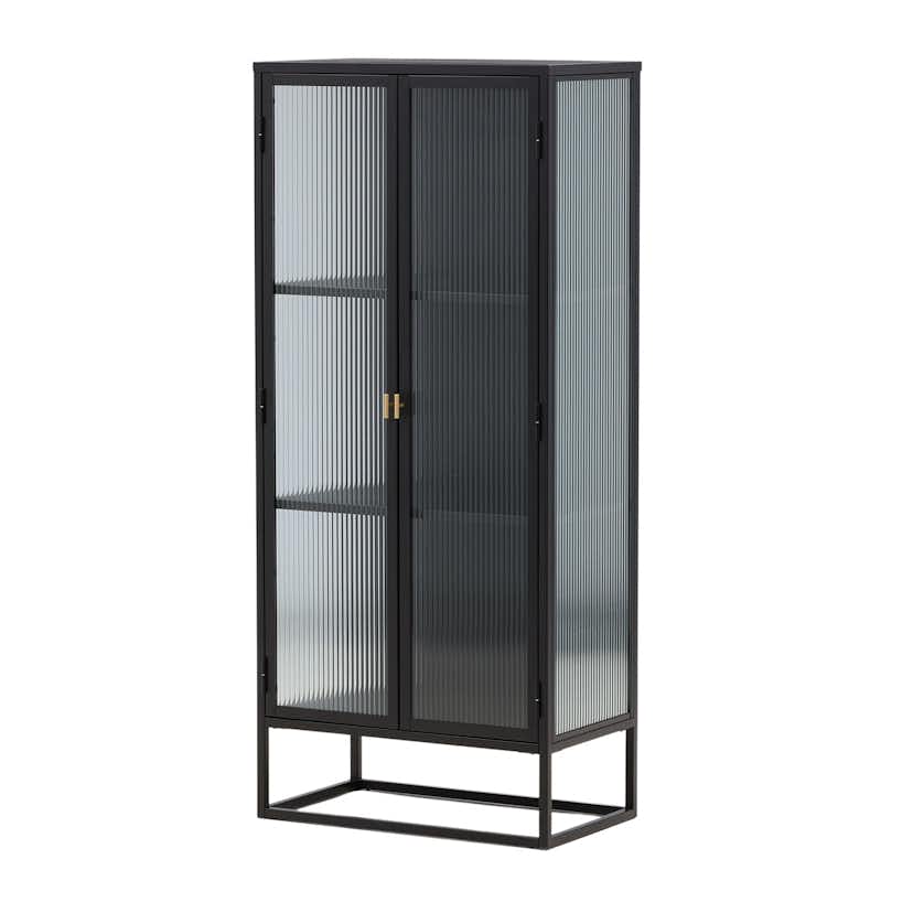 Vitrinskåp Venture Home Garis Svart Stål 160cm