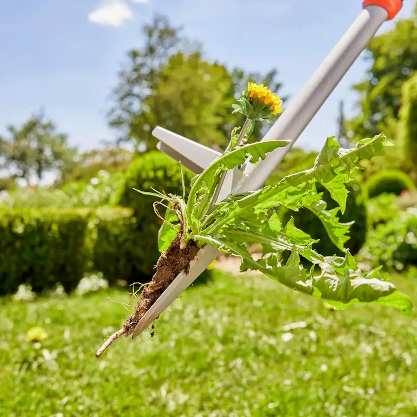 Ogräsupptagare Gardena med Fotstöd