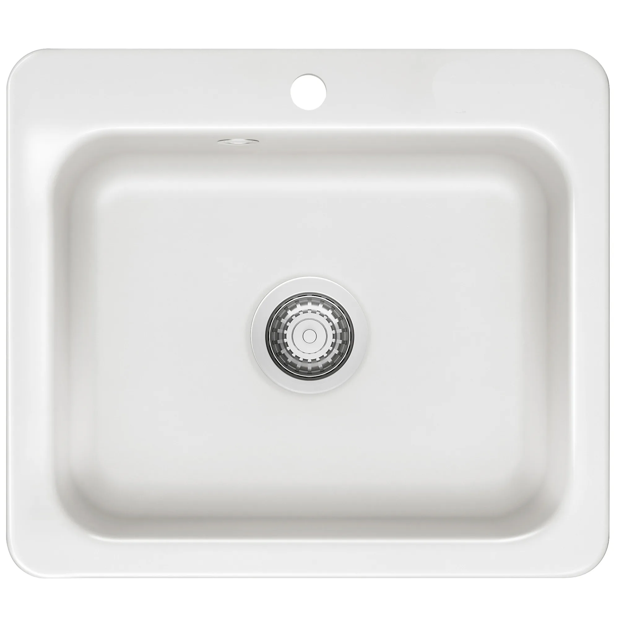 Diskho Juna 57, vit keramik m/krom avlopp Vit/Krom
