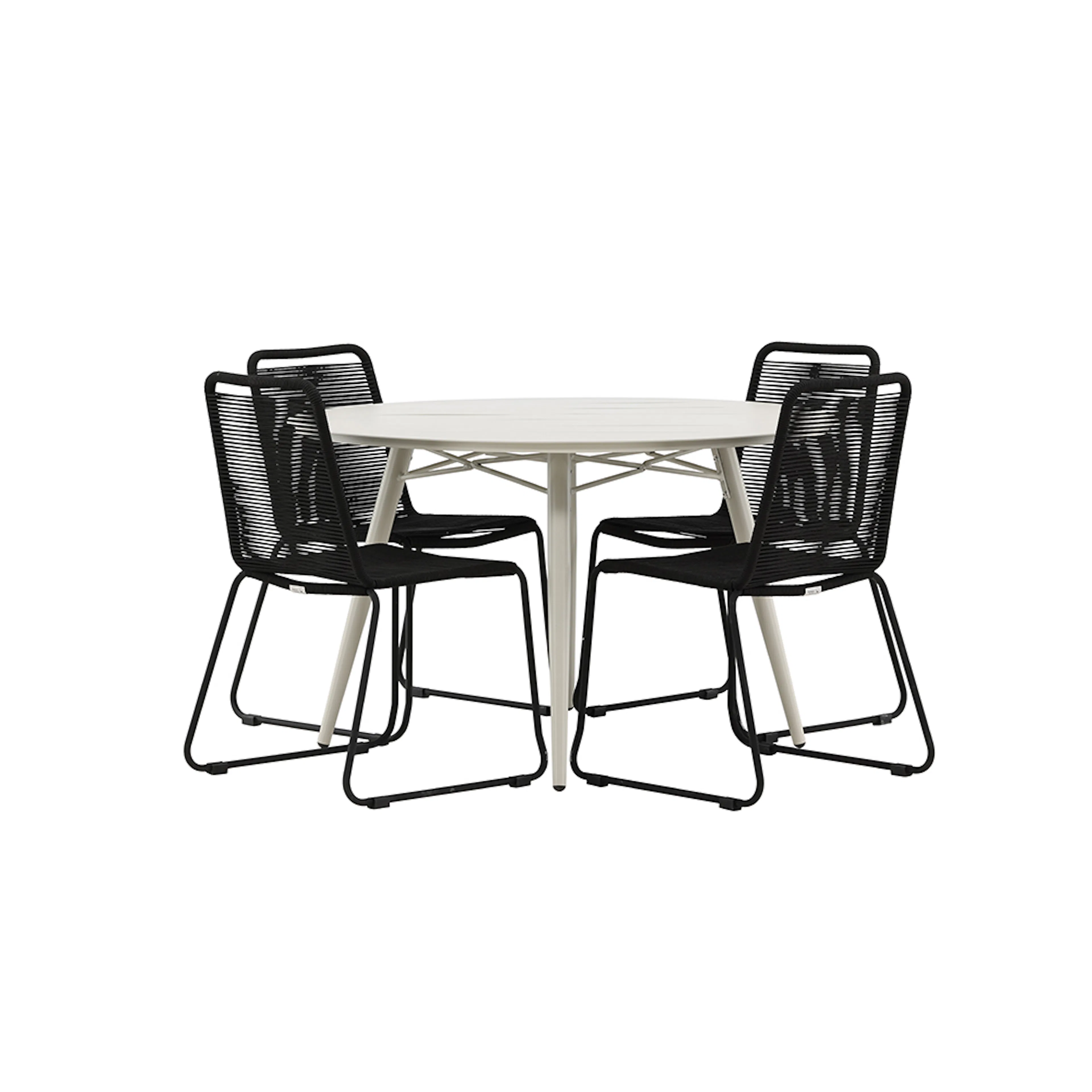 Matgrupp Venture Home Lina Ø120 cm med 4 Lindos Stolar