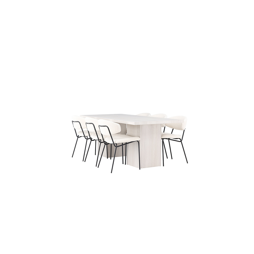 Matgrupp Venture Home Olga med 6 st Chico stolar