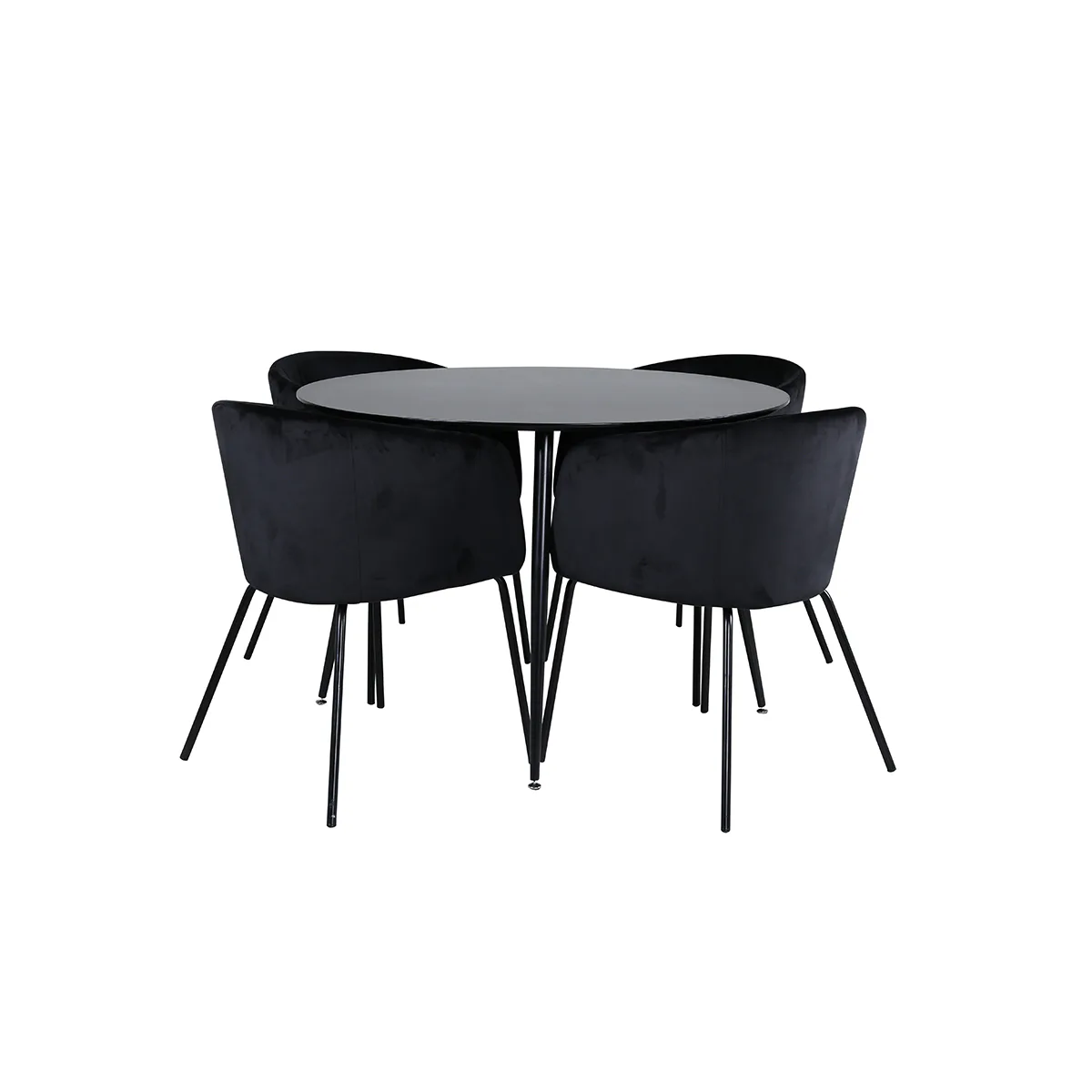 Matgrupp Venture Home Silvia med 4 Bergen Stolar Sammet