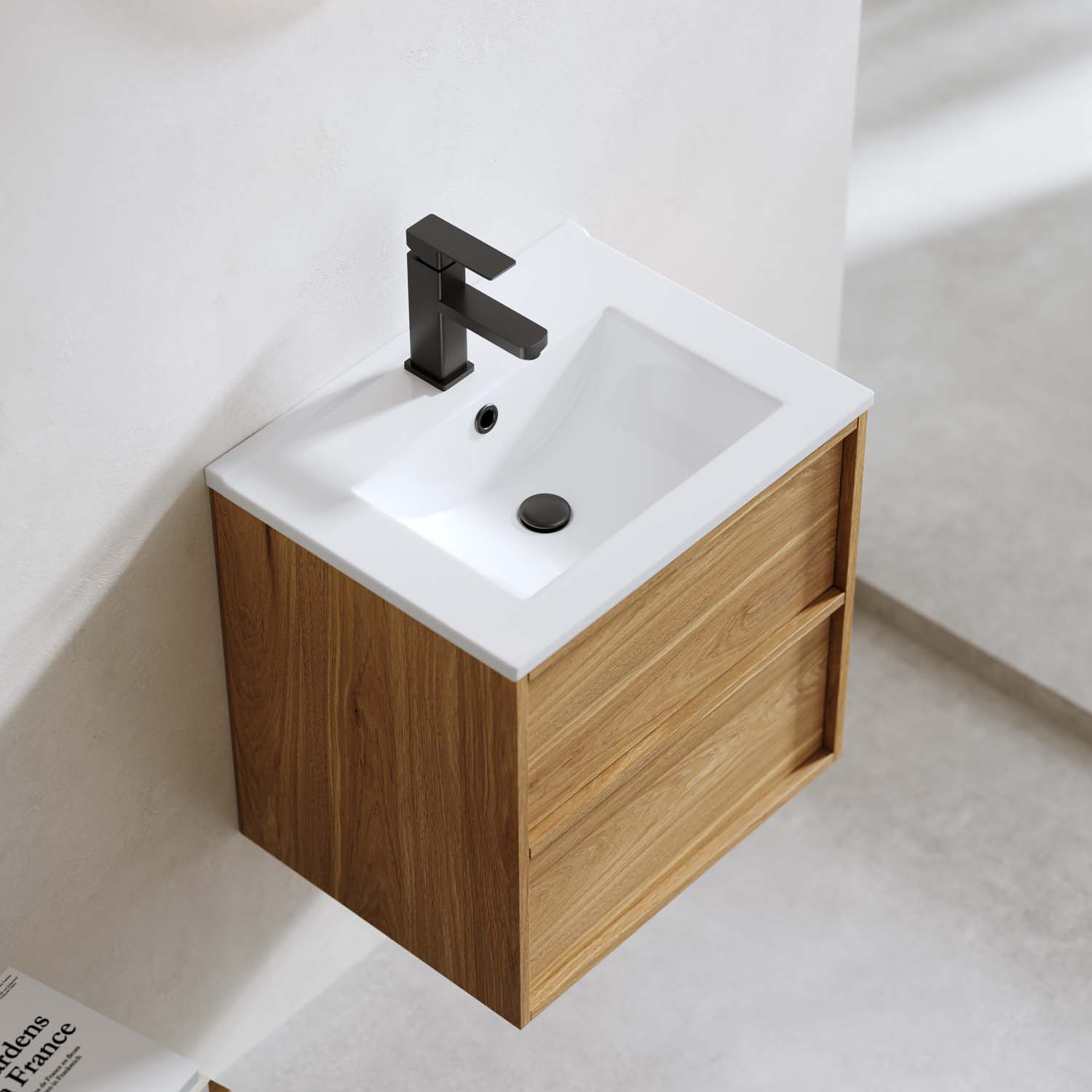 Tvättställsskåp Bathlife Charm med Tvättställ och Spegel Skina