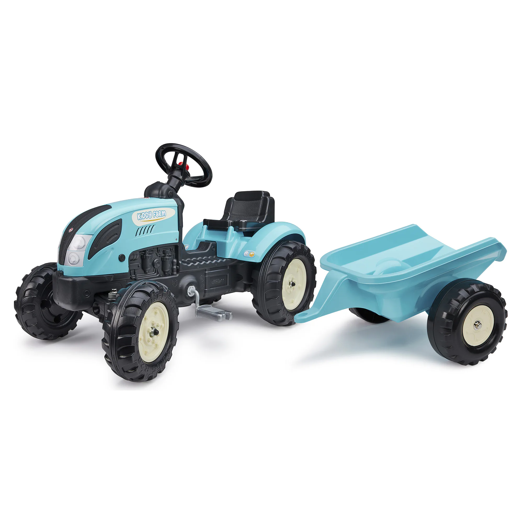 FALK Kiddy Farm traktor med släp Turkos