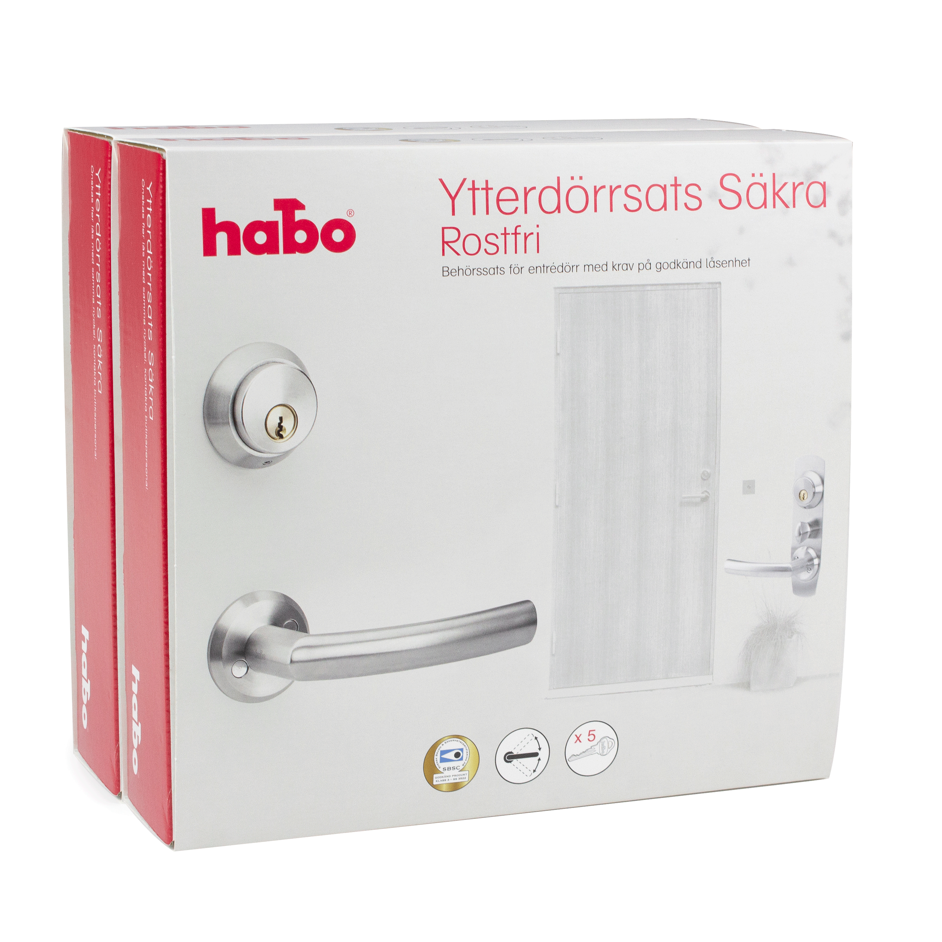 Beslagspaket Habo Säkra utan låskista 2-pack