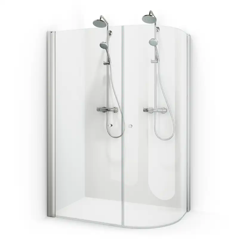 Spirit J 68x124 Ma Kl 680x1240x1970 mm, Matt Aluminium, Klarglas