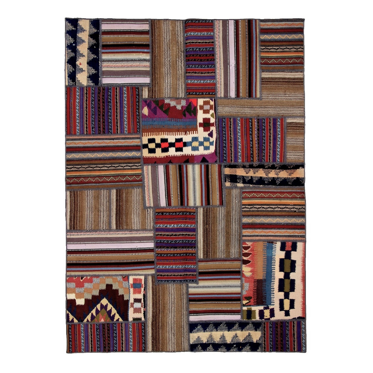 Persisk Patchworkmatta Arkiio Shiraz/Azerbajdzjan Flerfärgad 145x202