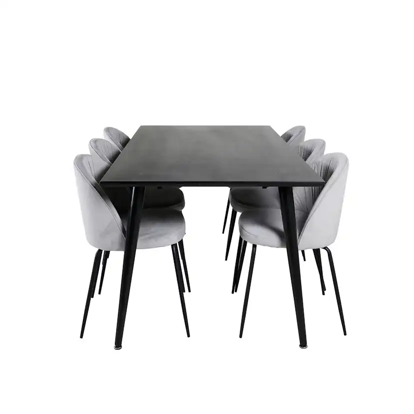 Matgrupp Venture Home Dipp med 6 Wrinkles stolar