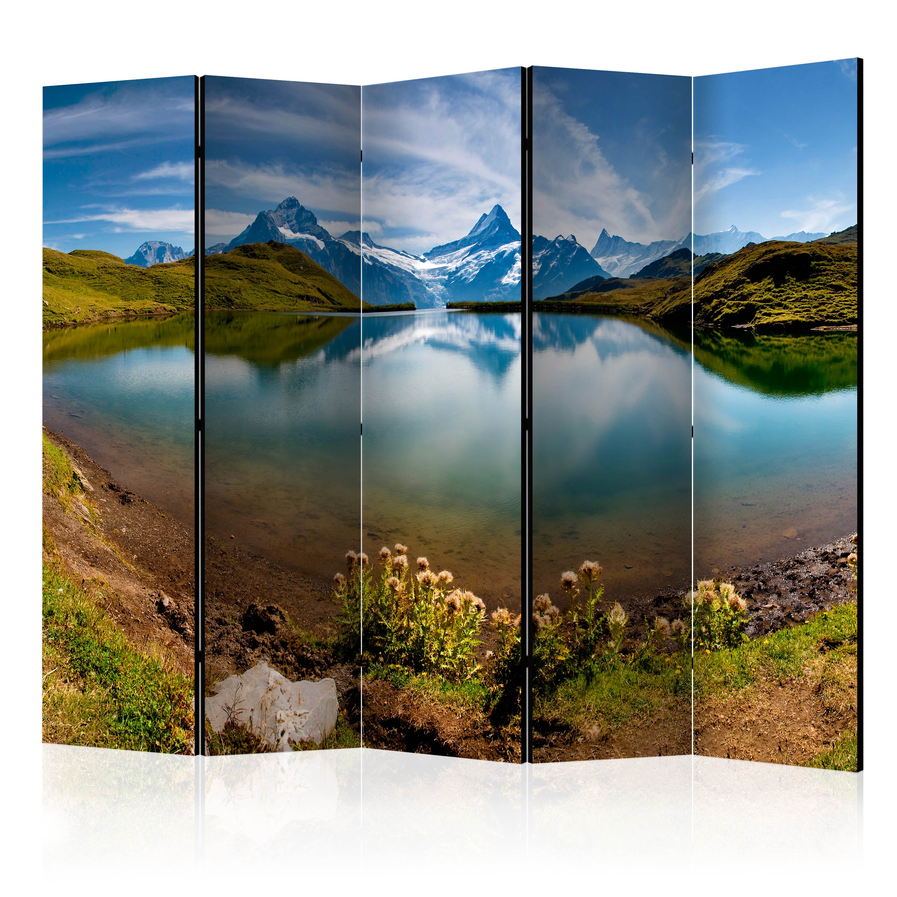 Rumsavdelare Arkiio Lake with Mountain Reflection Switzerland II 225x172 cm