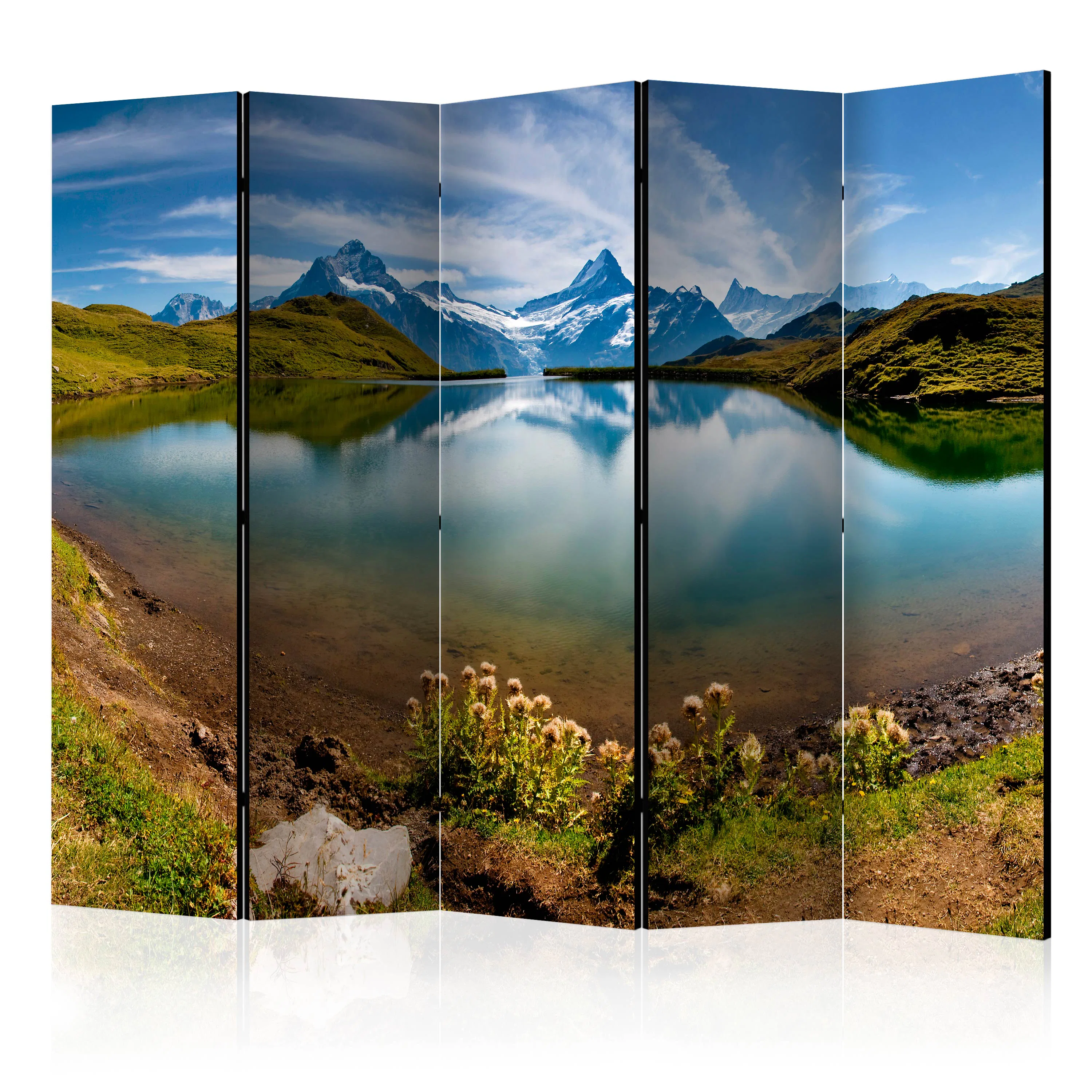 Rumsavdelare Arkiio Lake with Mountain Reflection Switzerland II 225x172 cm