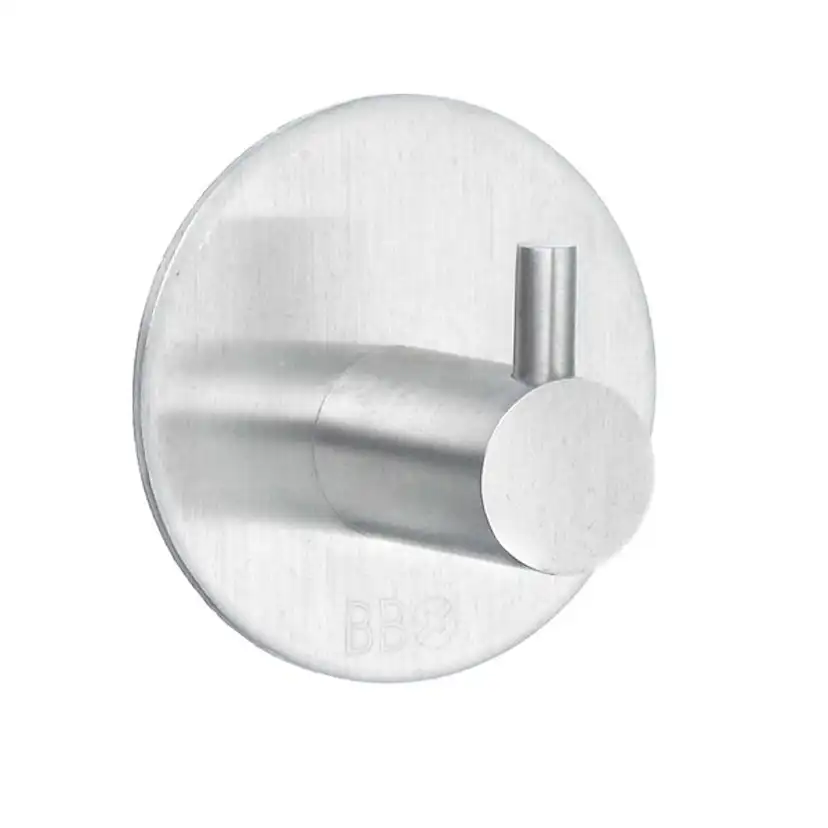 Design enkelkrok, diam 48 mm, självhäft, RF stål Borstat Rostfritt Stål