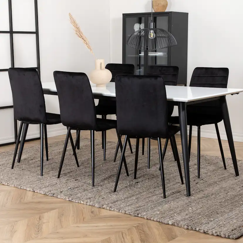 Matgrupp Venture Home Jolie med 6 Walerina Stolar Sammet
