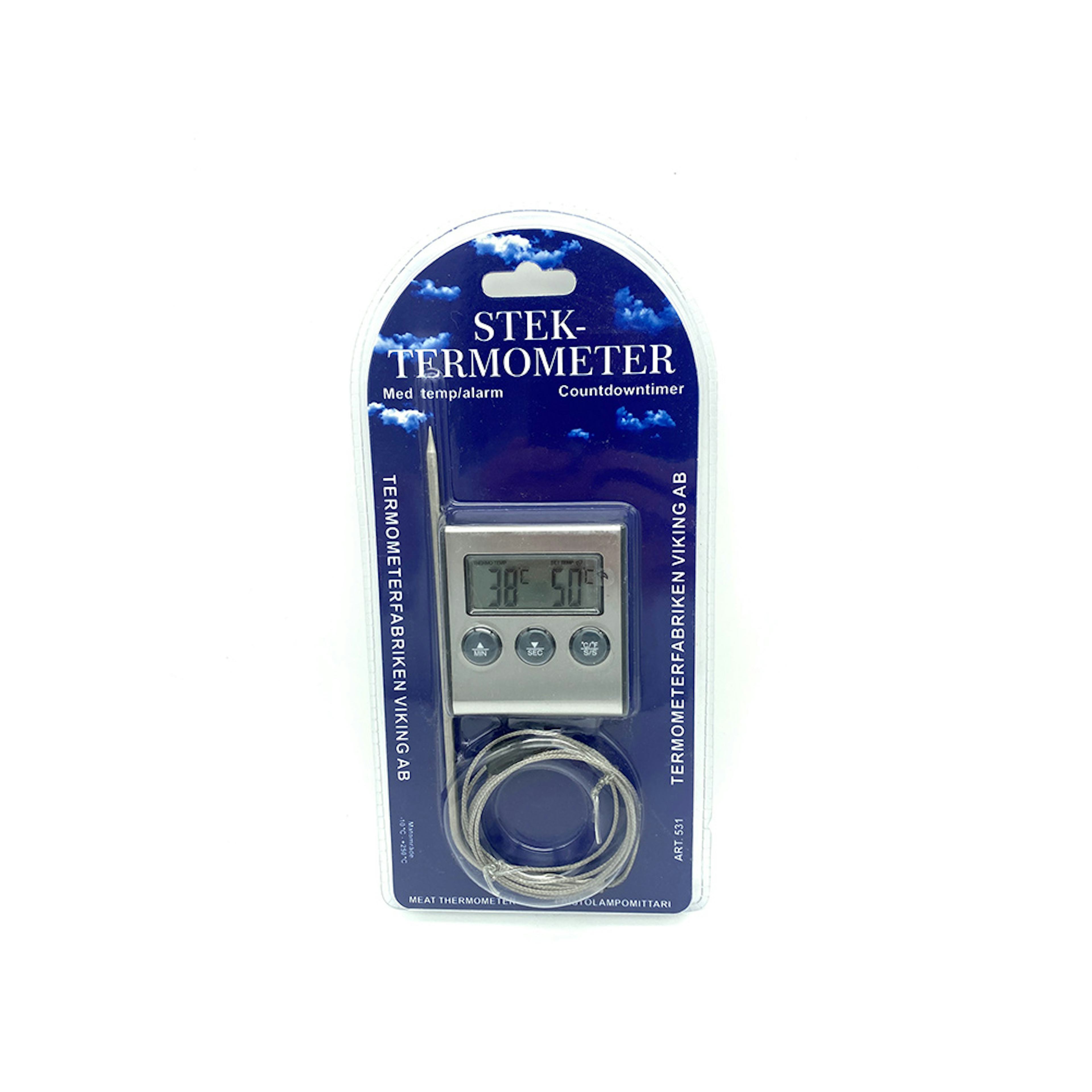 Stektermometer Termometerfabriken Viking Digital med Timer 531