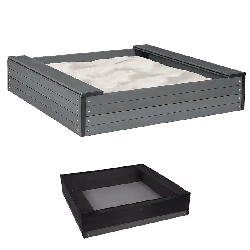 NORDIC PLAY SANDBOX WPCINCL. NETLENGTH: 120 CM - WIDTH: 120 WPC Svart