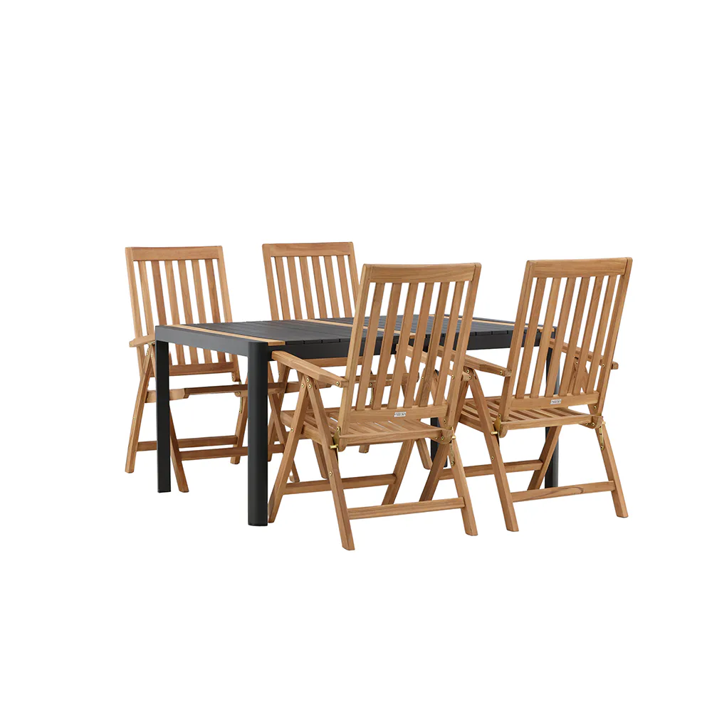 Togo - Dining Table- Black / Teak - Allu / Teak - 150*100 _1 Svart, Natur