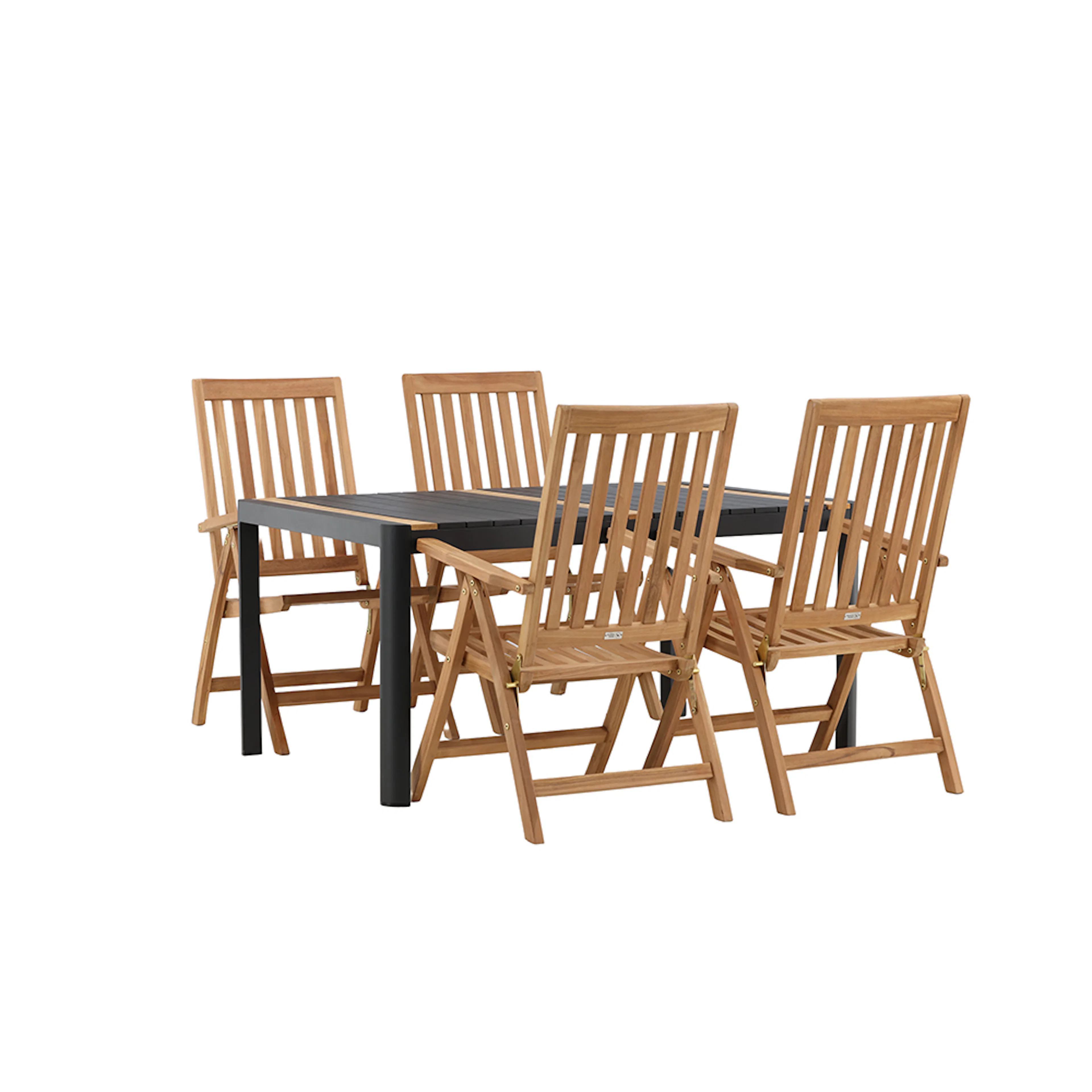 Togo - Dining Table- Black / Teak - Allu / Teak - 150*100 _1 Svart, Natur