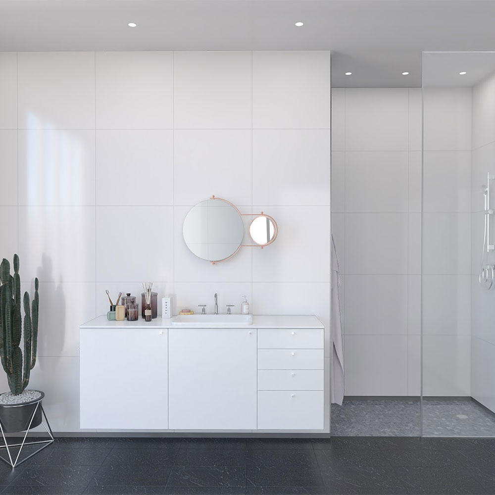 Våtrumsskiva Fibo Denver White 3091-LM6060HG