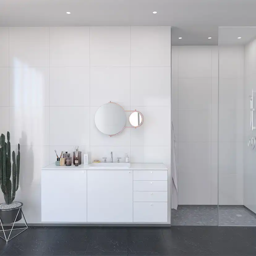 Våtrumsskiva Fibo Denver White 3091-LM6060HG