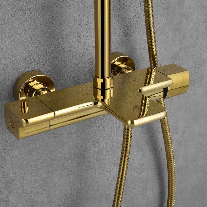 TAKDUSCHSET STIMMA TAPP MÄSSING CC150 MED Ø240 DUSCHHUVUD Mässing