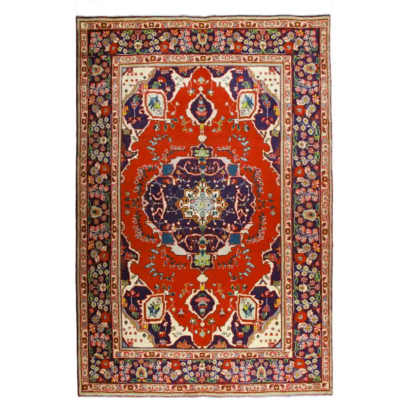 Persisk Matta Arkiio Tabriz Patina Röd/Mörkblå 195x295