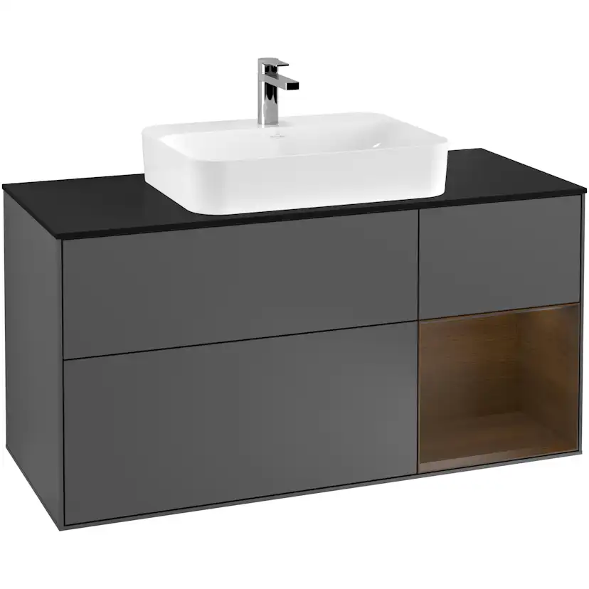 Tvättställsskåp Villeroy & Boch Finion med 3 Lådor Hylla och Bänkskiva för Ytmonterat Tvättställ